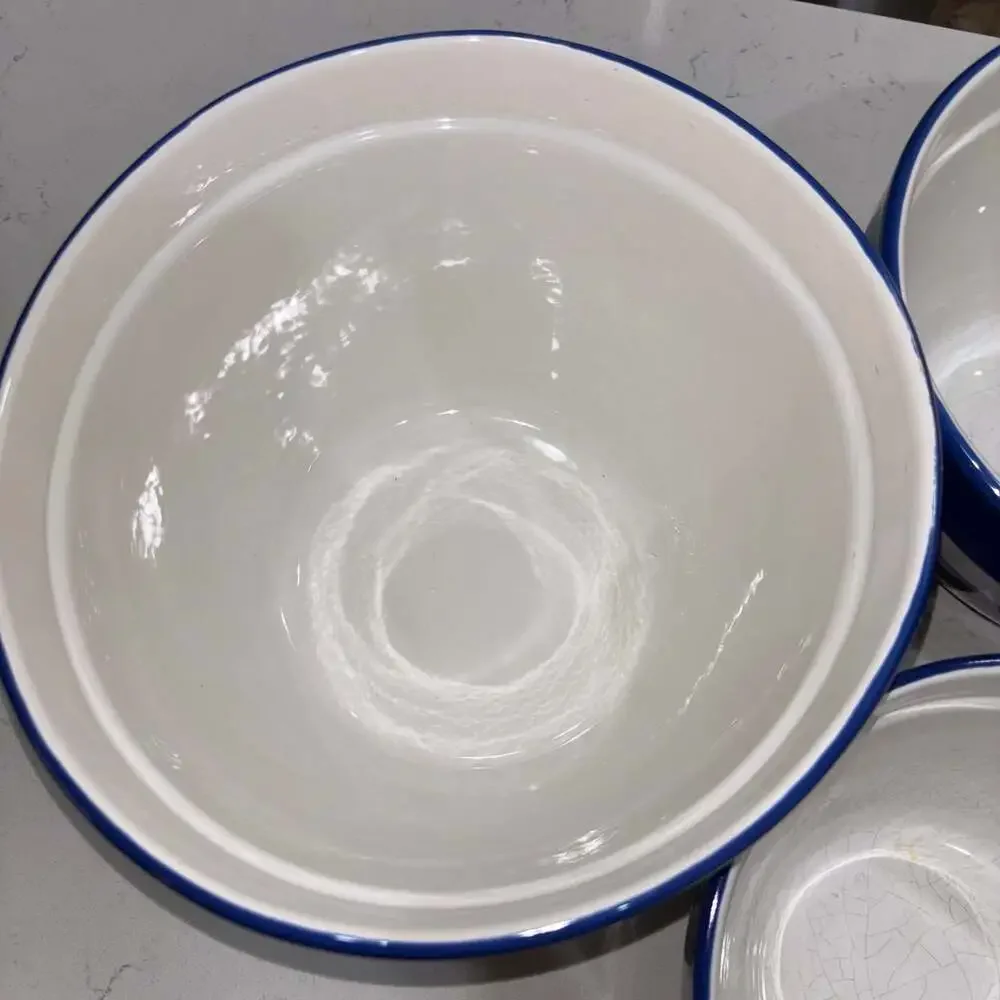 Vintage Dansk Blue and White Striped Nesting Mixing Bowl Set, 3-Piece